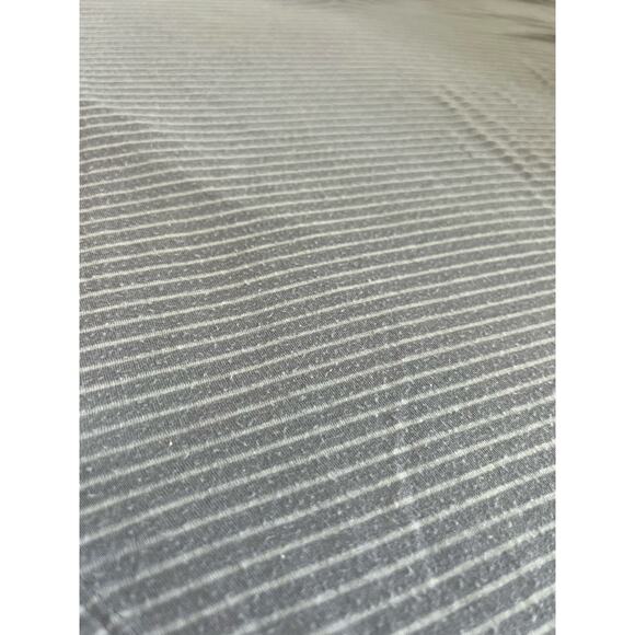 Mudd Women's Y2K Gray Blue Striped Long Sleeve Shirt Side Slit Size Small - Picture 7 of 9